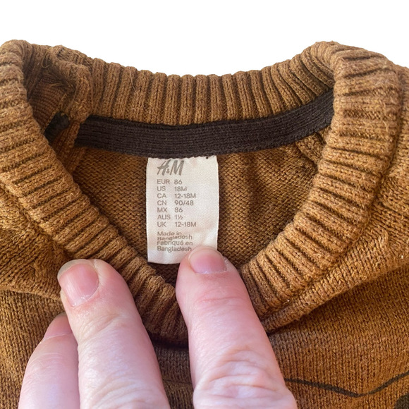 H&M Teddy Bear Sweater Pull Over 12-18 month - Picture 3 of 5